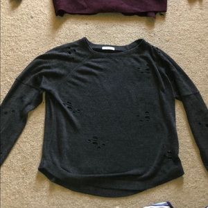 dark grey crew neck